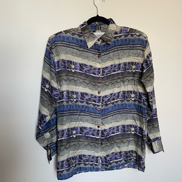 Vintage Silk Button down - Picture 2 of 9